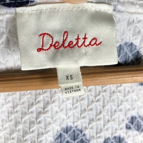 ANTHROPOLOGIE Deletta Diamond-Knit Peplum Top Size  XS - Picture 6 of 6